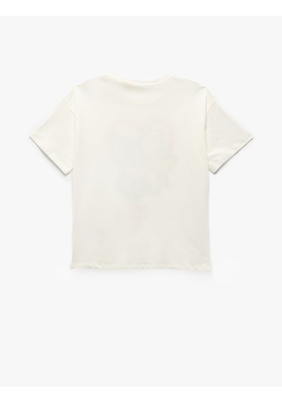 Koton Ekru Kız Çocuk T-shirt 5skg10436ak Ekru