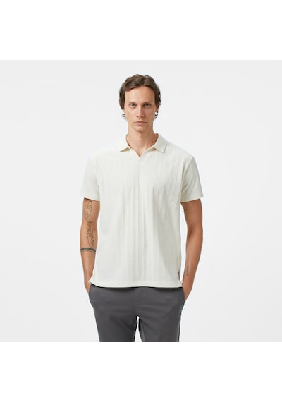 Nautica Erkek Krem Classic Fit Polo Yaka T-shirt Düz K55560t Krem