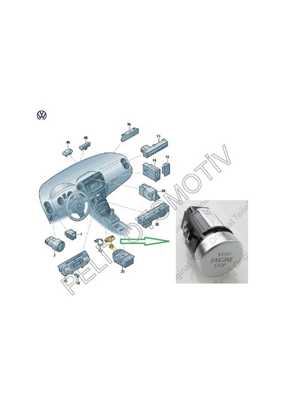 Sharan 2011-2016 Start Stop Düğmesi 5n0959839 5n0959839c
