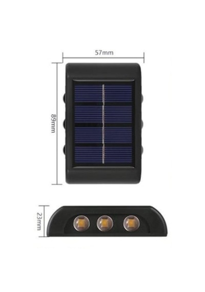 6 Ledli Solar Güneş Enerjili Aplik Led, Dekoratif Duvar Monteli Gün Işığı Led 525089al42yt0042