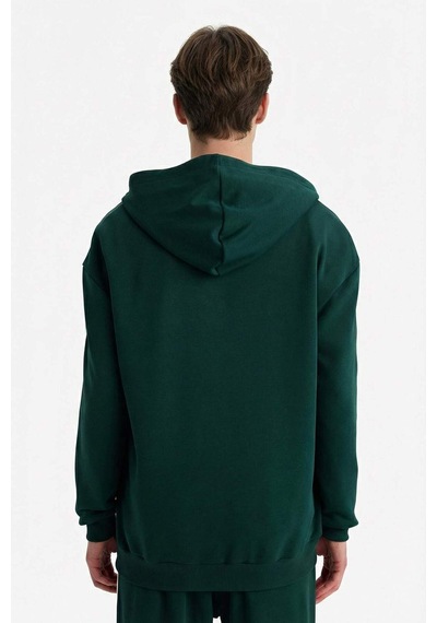 Defacto Boxy Fit Kapüşonlu Baskılı Sweatshirt F8659ax26spgn465 Yeşil-gn465