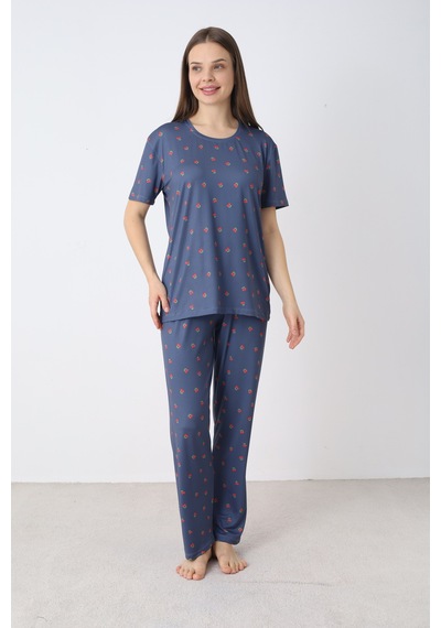 Elitol Bamboo Örme Desenli Kadın Pijama Takımı Desenli-9