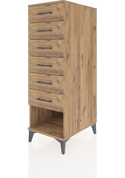 Kronos Dolap 6 Çekmeceli 44x59x134 Çam-çam Atlas Çam