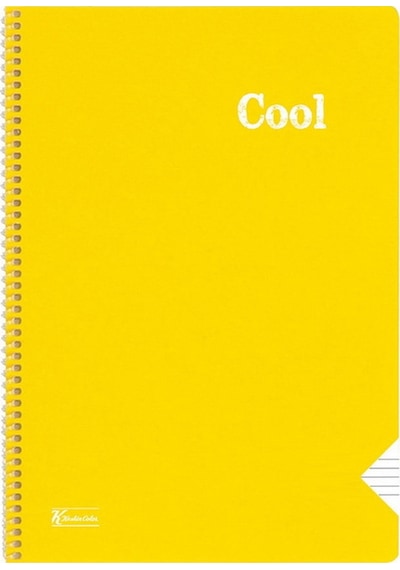 Cool A4 72 Yaprak Plastik Kapak Spiralli Defter 321612 Kareli Sarı