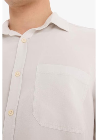DeFacto Regular Fit Basic Düz Tensel Uzun Kollu Gömlek B2907AX25SPGR503 DeFacto Regular Fit Basic Düz Tensel Uzun Kollu Gömlek B2907AX25SPGR503
