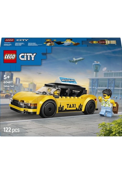 LEGO® City Sarı Taksi 60487 - 6 Yaş ve Üzeri Çocuklar İçin Minifigür İçeren Yaratıcı Oyuncak Yapım Seti (122 Parça)