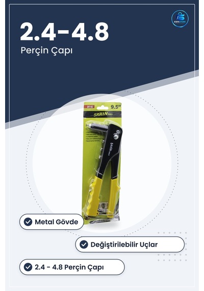 Perçin Tabancası Şht Metal Gövde Değiştirilebilir Uçlu Çekme 2.4