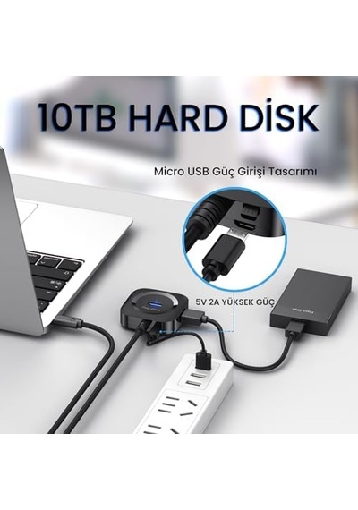 4 Portlu Type-c To Usb 3.0 Çoklayıcı Hub