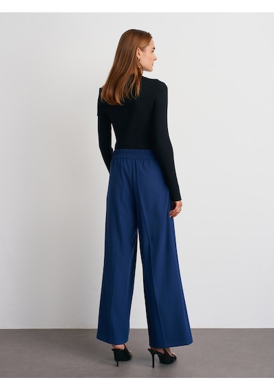 Dilvin 72192 Dikişli Geniş Paça Pantolon-indigo Indigo