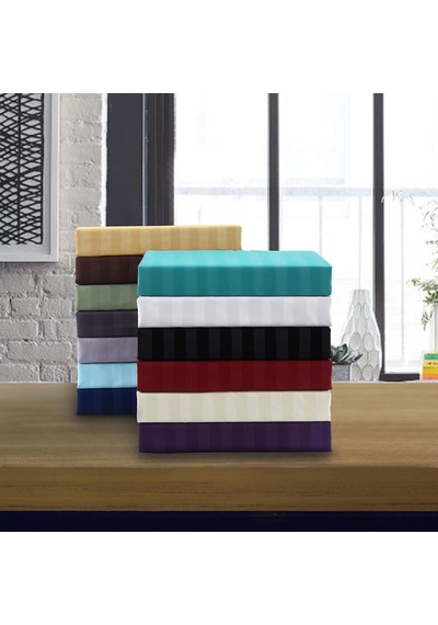 Stripe Bed Sheets Yatak Örtüsü, Akuamarin, Çift Kişilik Çok Renkli