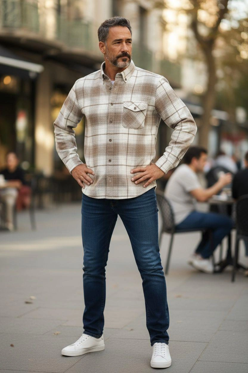 Kışlık Pamuklu Bej Uzun Kollu Cepli Erkek Oduncu Gömlek Slim Fit -10452 Bej Kışlık Pamuklu Bej Uzun Kollu Cepli Erkek Oduncu Gömlek Slim Fit -10452 Bej