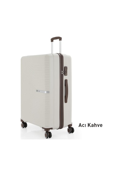 Mçs Bavul Büyük Ve Orta 2li Set Kırılmaz Silikon Valiz V374 Kemik/acıkahve Kemik