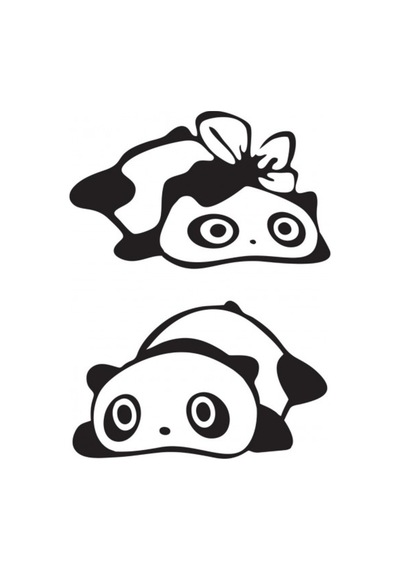 Yan Ayna Panda Araç Sticker Yapıştırma