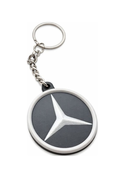 Mercedes Logo Anahtarlık Karbon Fiber Görünümlü Şık Tasarım