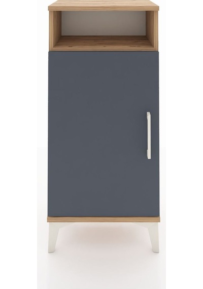 Arges Komodin 3 Raflı Tek Kapaklı 44x30x96 Çam-antrasit Atlas Çam