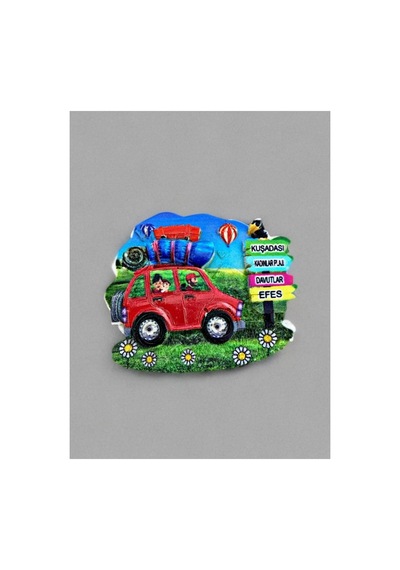 Kuşadası / Kadınlar Plajı / Davutlar / Efes Temalı Kabartmalı Polyester Magnet 7,5cm X 6cm