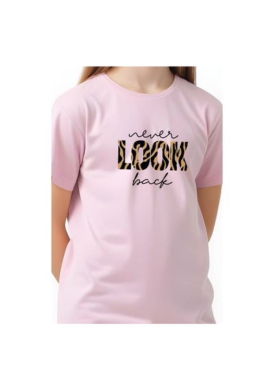 Fyk Kids Kız Çocuk Look Baskılı Tişört Pembe