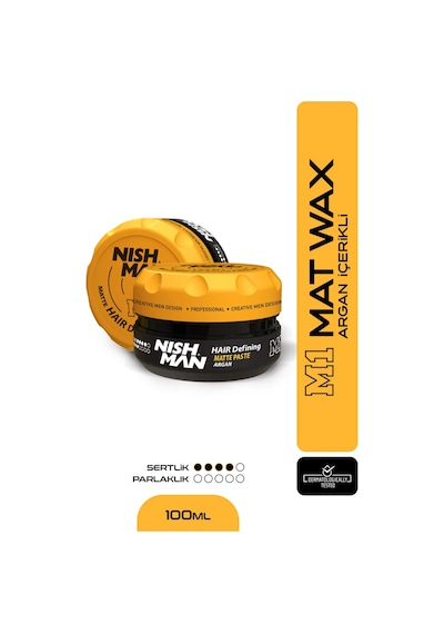 Saç Şekillendirici Ultra Sert Mat Wax Argan Içerikli M1 Sert Ve Sık Saçlara Yönelik 100 Ml