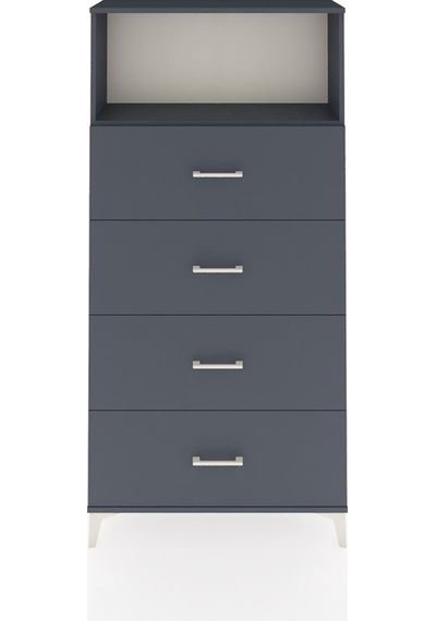 Arges Dolap 2 Raflı 4 Çekmeceli 88x30x182 Antrasit-antrasit Antrasit