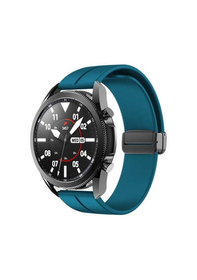 Samsung Uyumlu  Galaxy Watch 3 45mm Gear S3 46mm Kordon Magnetli Ayarlanır Silikon Kordon 22mm