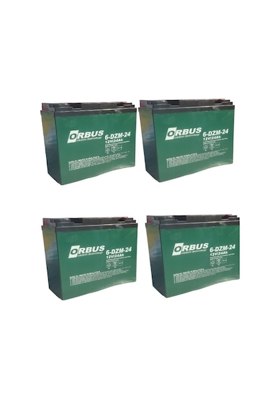 Orbus 12v 24 Amper Dik Elektrikli Bisiklet Aküsü 4'lü Paket