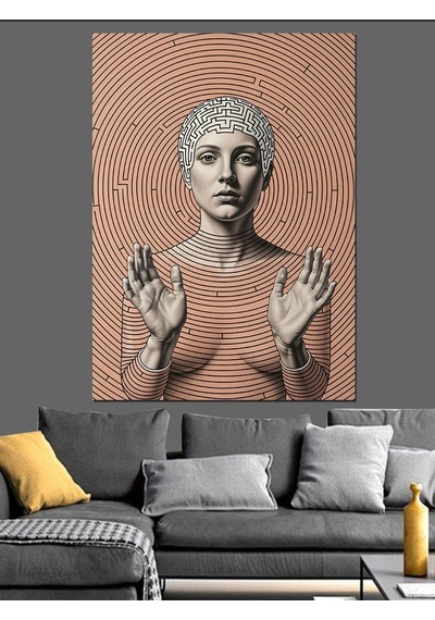 Desenli Vücut Sanat Eseri Dekoratif Kanvas - Mdf Ahşap Tablo