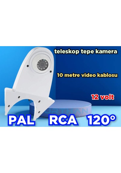 Gece Görüşlü Teleskop Tip Araç Geri Görüş Beyaz Tepe Kamera 12 V