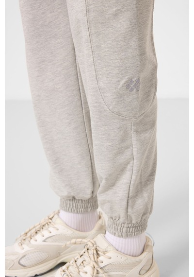 Gri Melanj O Yaka Basic Oversize Kadın Eşofman Tunik Takım - 95347 Gri Melanj