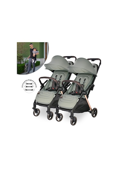 Lorelli Loret Otomatik Katlanan Kabin Boy & İkiz Bebek Arabası - Green
