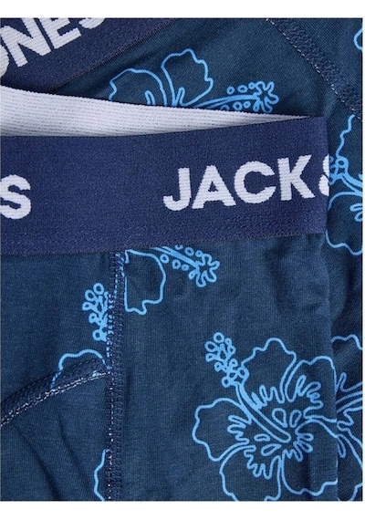 Jack & Jones 12298171 Jacanthony Prınt Trunks 3 Pack Blue Erkek Boxer Mavi