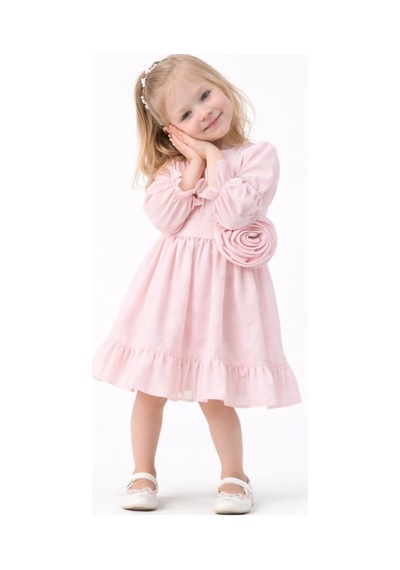 İrem Çocuk Giyim Kız Çocuk Çiçek Detaylı Balon Kol Model Etek Kısmı Fırfırlı Uzun Kol Midi Boy Pembe Renk Elbise Pembe İrem Çocuk Giyim Kız Çocuk Çiçek Detaylı Balon Kol Model Etek Kısmı Fırfırlı Uzun Kol Midi Boy Pembe Renk Elbise Pembe