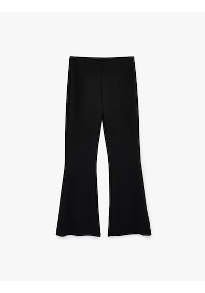 Koton Scuba Kumaş Slim Fit İspanyol Paça Tayt Siyah 6sak80022ek Siyah