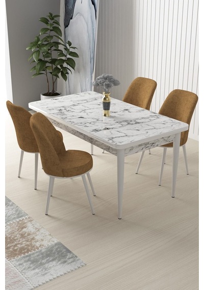 Canisa Concept Nil Serisi 70x110 Sabit Mutfak Masası Takımı Beyaz Mermer Desen Masa 4 Cappucino Sandalye Masa Beyaz/sandalyeler Cappucino Canisa Concept Nil Serisi 70x110 Sabit Mutfak Masası Takımı Beyaz Mermer Desen Masa 4 Cappucino Sandalye Masa Beyaz/sandalyeler Cappucino