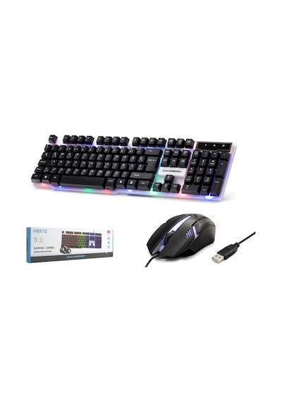 Hadron H837q Gaming Klavye Mouse Seti Led 1000 Dpı Siyah Optik
