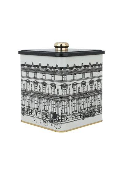 -er023-1j City Chocolate Desenli Kare Metal Saklama Kabı 12x12 Cm City Chocolate