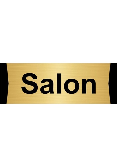 Salon 7x20cm Altın Renk Metal Yönlendirme Levhası