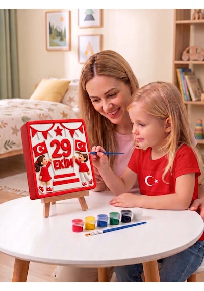 15x15 29 Ekim Taş Boyama Seti Çocuk Ve Yetişkin Hobi Kiti