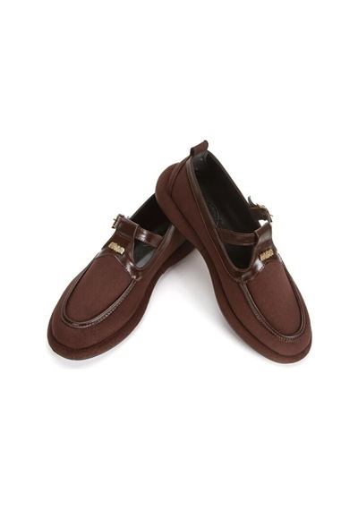 Punto Ac547861 Düz Tabanlı Tokalı Loafer Günlük Ayakkabı Kahverengi