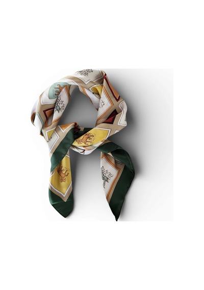 Hedea Rüzgarın Yelesi Saten Fular 70x70 Cm Çok Renkli
