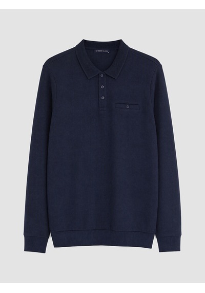 Lcwaıkıkı Classic Lacivert Polo Yaka Erkek Sweatshirt