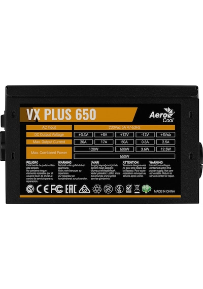 Aerocool VX Plus AE-VXP650 650W Güç Kaynağı