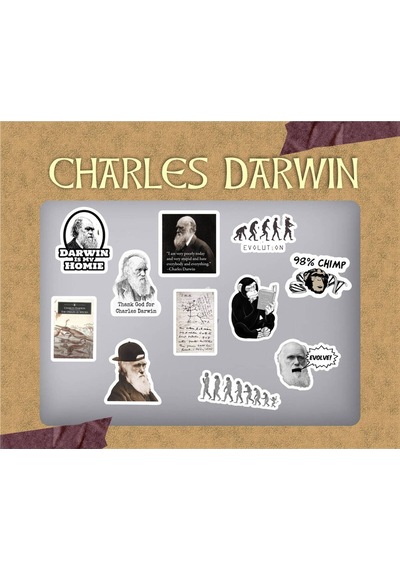 Charles Darwin Macbook Notebook Tablet Telefon Ajanda Laptop Defter Sticker Seti Diğer