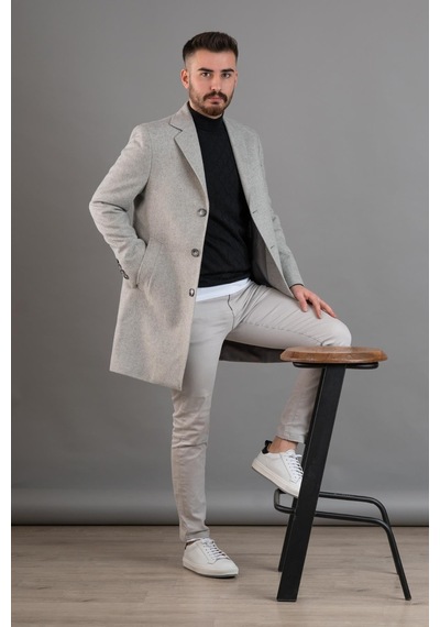 Sir Slimfit Erkek Kaşe Kaban 001