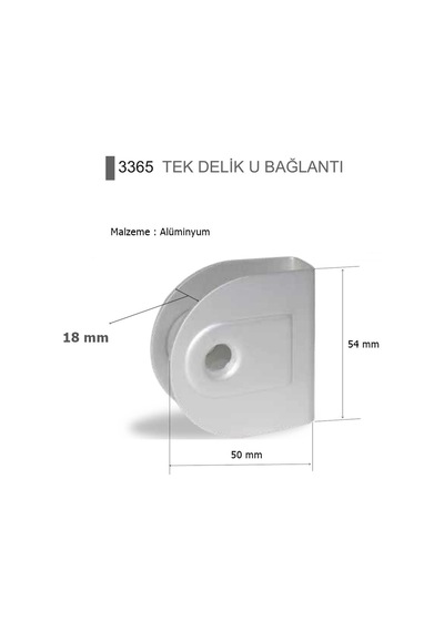 Islak Hacim 18 Mm Sunta Wc Kabin İçin Alüminyum U Bağlantı