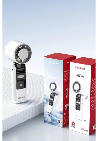 Ven-dens Vd-fan002 800 Mah Usb Şarjlı Taşınabilir Mini El Vantilatörü, 3 Kademeli Hız, Beyaz