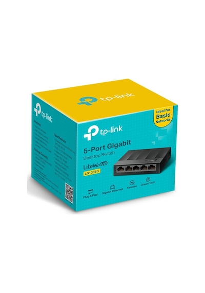 TP-Link Ls1005G 5 Port 10/100/1000Mbps Gigabit Desktop Switch