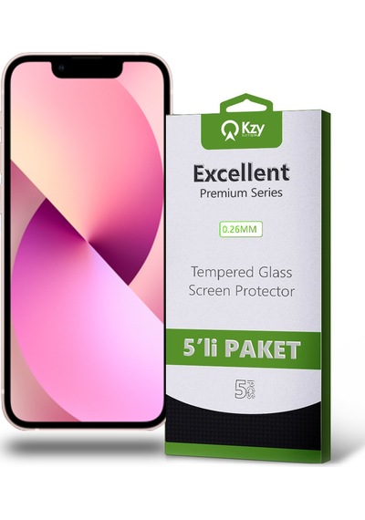 Apple Uyumlu   iPhone 13 Mini ile Kırılmaz Temperli Ekran Koruyucu Cam Ekonomik 5'li Paket
