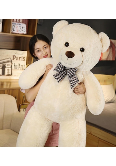 130 Cm Papyonlu Sevimli Büyük Peluş Ayıcık- % 100 Yerli