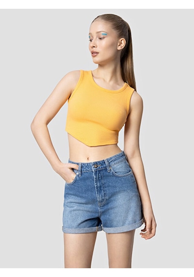 Crop Kadın Atlet Turuncu