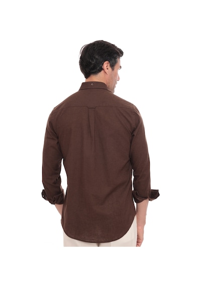Slim Fit Uzun Kol Yaka Düğmeli Nefes Alan Keten Hediye Kutulu Erkek Gömlek Fs-004548 - Koyu Kahve-3239 Slim Fit Uzun Kol Yaka Düğmeli Nefes Alan Keten Hediye Kutulu Erkek Gömlek Fs-004548 - Koyu Kahve-3239